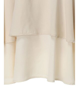 earth music&ecology バイカラーラッフルヘムスカート Beige