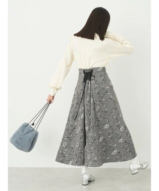 earth music&ecology バックレースアップスカート Gray