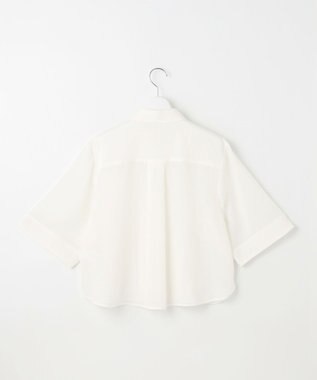 自由区 【カタログ掲載・接触冷感・洗える】シアーラミーローンクロップド丈 ブラウス オフ