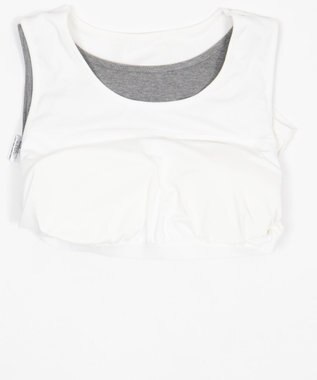 WEGO 【カップ付き】レイヤードデザインカップインタンク 杢グレー