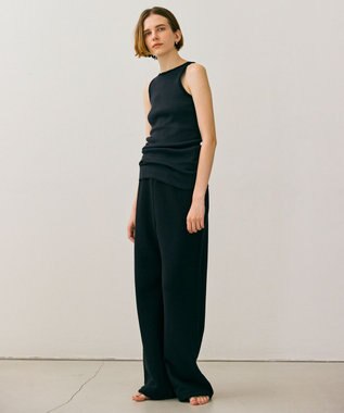 BEIGE， 【BEIGE,ecru/WEB限定・洗える】LOOP BACK / コットンワイドストレートパンツ Black