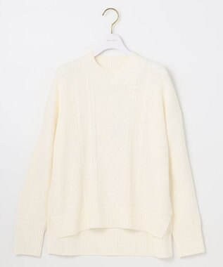 ANY SIS 【洗える】スフレハイネックケーブル ニット アイボリー