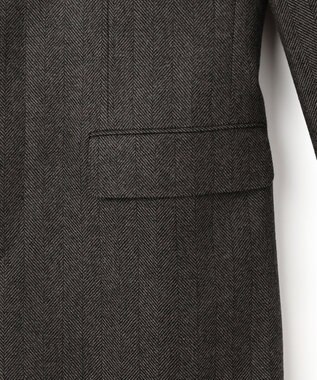 J.PRESS MEN 【ARTHUR HARRISON】 2080ヘリンボンフランネルチェスター コート オリーブ系8