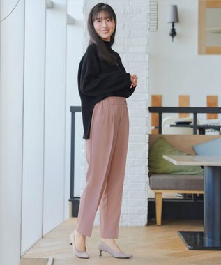 Tiaclasse L 【おのののかさん着用】とろみカラーテーパードパンツ ピンク