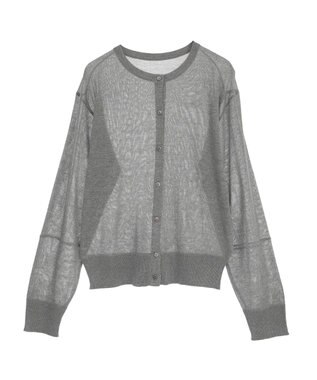 earth music&ecology ＳＥＴ２点シアーニットプルオーバー＋カーディガン Gray