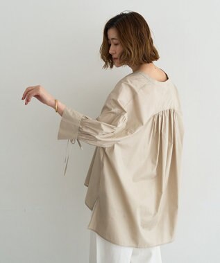 YECCA VECCA 【ORGABITS】5分袖スキッパーシャツ Beige