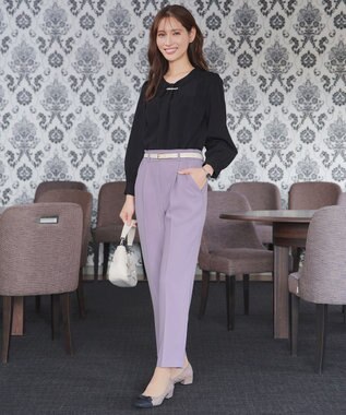 Tiaclasse L 【おのののかさん着用】とろみカラーテーパードパンツ ラベンダー