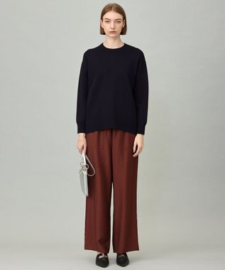 ICB L 【洗える】 シンセティックダブルフェイス ニットプルオーバー ネイビー系