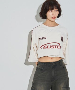 WEGO 【ユニセックス着用ITEM/MLサイズ展開】ゲームロゴスリーブラインT ホワイトアイボリー