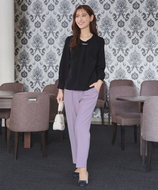 Tiaclasse L 【おのののかさん着用】とろみカラーテーパードパンツ ラベンダー