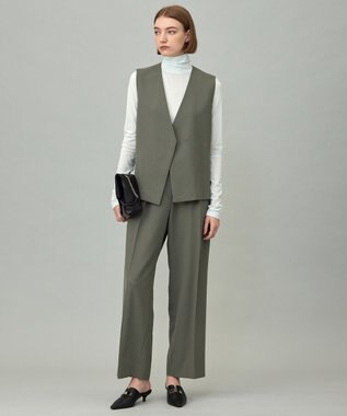 ICB 【洗える】 パウダリーチュール ハイネックトップス クリアサックス系