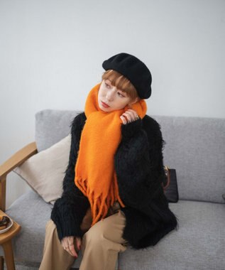 WEGO ワイドフリンジストール オレンジその他