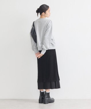 earth music&ecology ベロアプリーツスカート Black