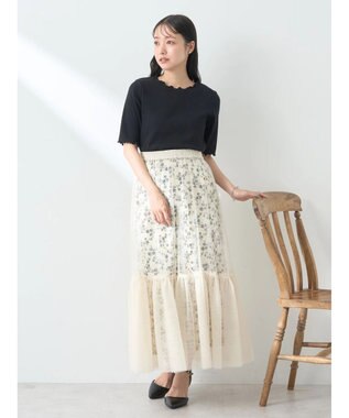 earth music&ecology Ｍｕｌｔｉｗａｙチュールスカート Flower