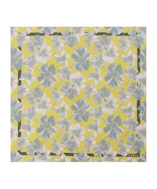 MOONBAT 【シルク100%】FURLA (フルラ) 花柄 シルクプリントスカーフ 65cm×65cm  UV対策 手洗い可能