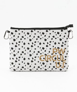 PW CIRCULUS 【UNISEX】ロゴ トートバック クラッチバッグ付き ブラック×ダルメシアン