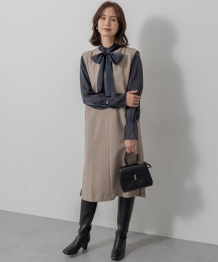 組曲 L 【ご好評につき追加販売 / WEB限定】ミドルジャージー ジャンパースカート ベージュ系