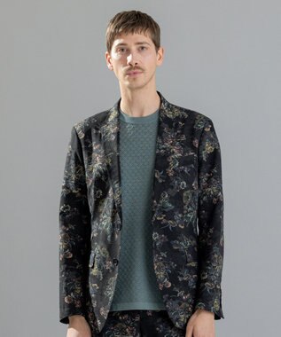 JOSEPH HOMME 【LEON 掲載】クールドッツストレッチトロピカル柄　ジャケット ブラック系5