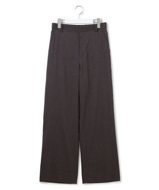 23区 L 【Oggi5月号掲載/洗える】リネンレーヨンストレッチ ワイド パンツ ダークブラウン系