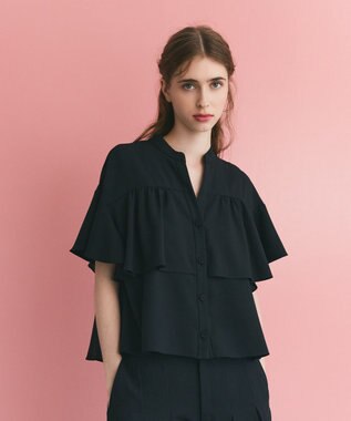  ラッフルレイヤードブラウス