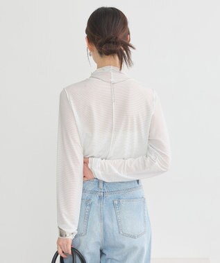 earth music&ecology シアーラメハイネックプルオーバー Off White