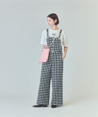 GRACE CONTINENTAL チェックツイードサロペット ブラック