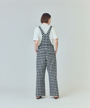 GRACE CONTINENTAL チェックツイードサロペット ブラック