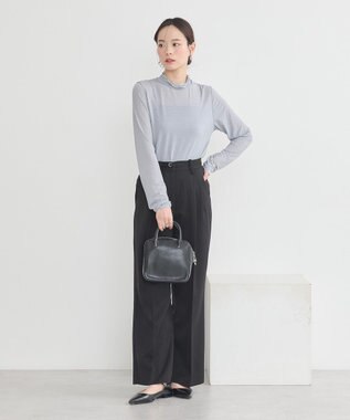 earth music&ecology シアーラメハイネックプルオーバー Light Gray