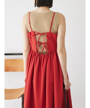 Green Parks バックデザインキャミワンピース Red