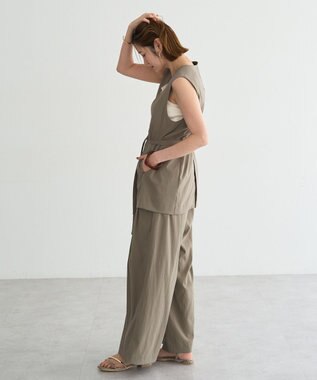 YECCA VECCA ドライタッチウエストベルトジレ Dark Beige