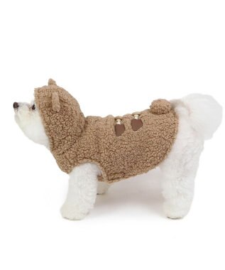 PET PARADISE ペットパラダイス くまちゃん 遠赤外線 綿入ベスト 《チェック柄》小型犬 茶