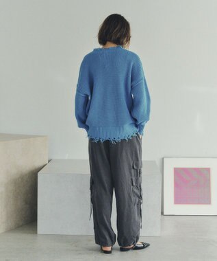 YECCA VECCA ダメージルーズニット Blue