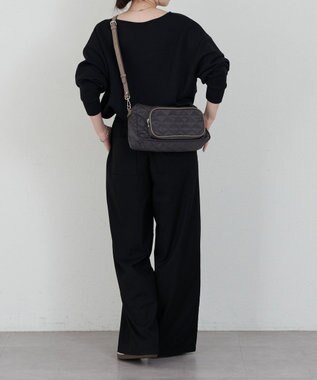 russet 【2025AW新作】キルティング横長2WAYショルダーバッグ(SF-258) Charcoal