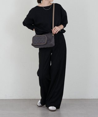 russet 【2025AW新作】キルティング横長2WAYショルダーバッグ(SF-258) Charcoal