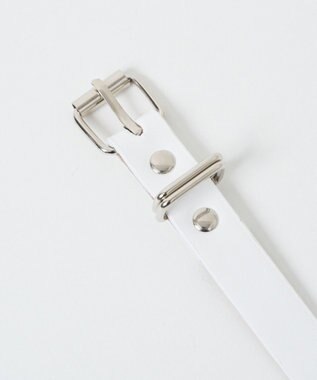 WEGO Lスクエアスタッズ細ベルト ホワイト