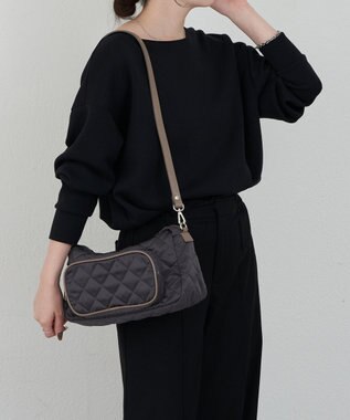 russet 【2025AW新作】キルティング横長2WAYショルダーバッグ(SF-258) Charcoal