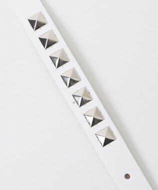 WEGO Lスクエアスタッズ細ベルト ホワイト