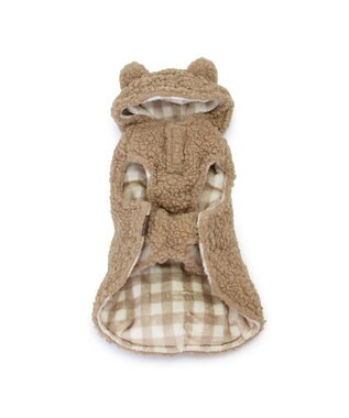 PET PARADISE ペットパラダイス くまちゃん 遠赤外線 綿入ベスト 《チェック柄》小型犬 茶