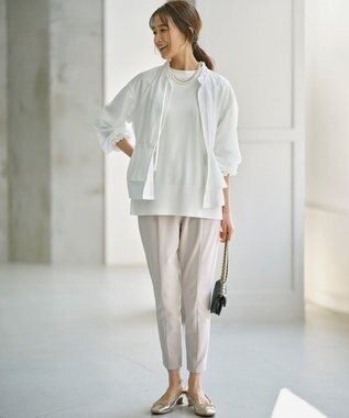 組曲 【WEB限定】スタイルアップジャージー パンツ ベージュ系