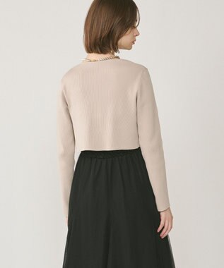 GRACE CONTINENTAL ショートリブニットカーディガン ベージュ