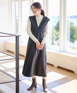 ANY 【洗濯機可】ライトツイードジャンスカ チャコール