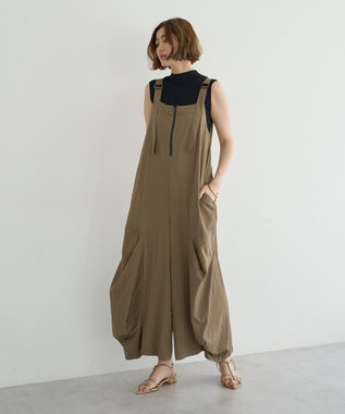 YECCA VECCA 【UVカット/接触冷感/遮熱】COOLコクーンサロペット Khaki