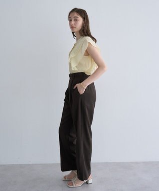 YECCA VECCA シアーラッフルブラウス Yellow