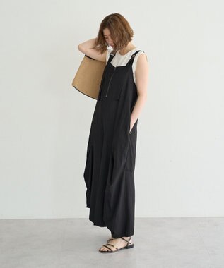 YECCA VECCA 【UVカット/接触冷感/遮熱】COOLコクーンサロペット Black