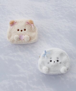 Maison de FLEUR ラッコフェイスポーチ Ivory