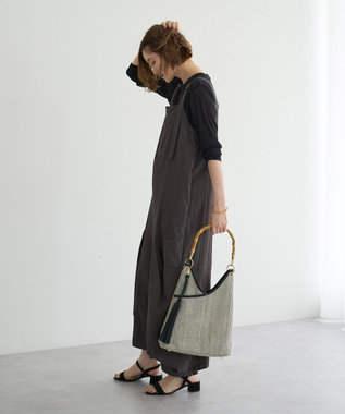 YECCA VECCA 【UVカット/接触冷感/遮熱】COOLコクーンサロペット Charcoal Gray