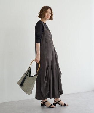 YECCA VECCA 【UVカット/接触冷感/遮熱】COOLコクーンサロペット Charcoal Gray