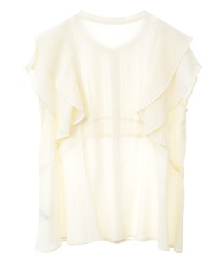 YECCA VECCA シアーラッフルブラウス Yellow