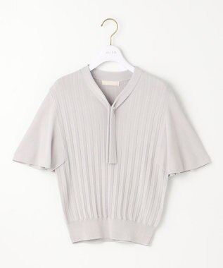 ANY SIS 【UVケア】ボウタイフレアスリーブ ニット ライトグレー