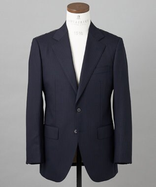 GOTAIRIKU 横に伸びる【TasmaniaWool/タマニアウール】ストレッチ スーツ（ネイビーストライプ） ネイビー系1